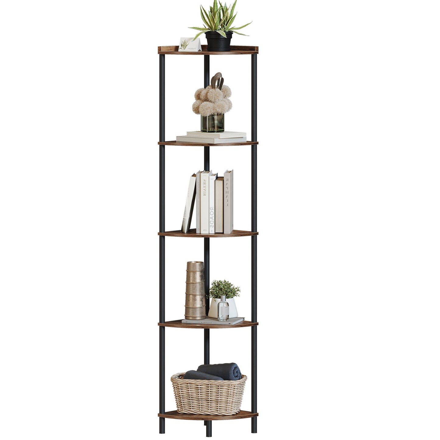 SUNMORY Corner Shelf Stand, Corner Bookshelf Plant Stand