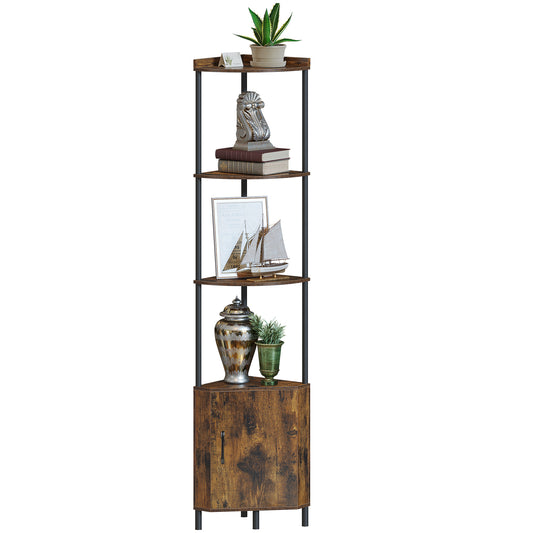 SUNMORY Corner Cabinet, 5 Tier 65.4" Corner Shelf with Storage, Corner Shelves Display Shelf for Living Room Decor, Wall Corner Bookshelf, Tall Plant Stand for Bedroom, Bathroom, Kitchen, Small Space