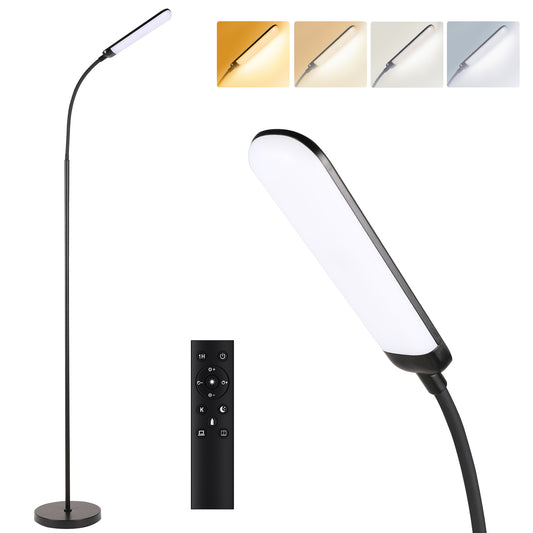 Reading Floor Lamp with Remote, Bright 18W Floor Lamps for Living Room with 1H Timer, Stepless Adjustable 2700K-6500K Colors & Brightness Standing Lamp with Remote & Touch Control Reading Floor Lamps