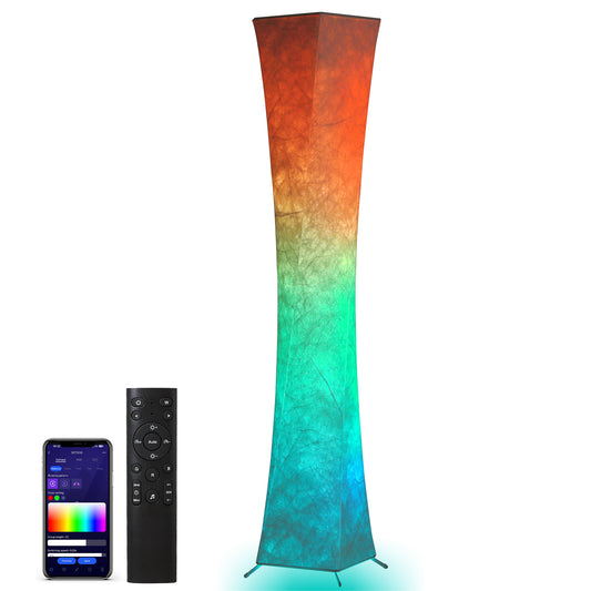 61'' Tall Lamp for Living Room, RGB Floor Lamp Music Sync Color Changing Tall Corner Lamps with Remote & Smart App Control Soft Light LED Lamp for Bedroom Game Room