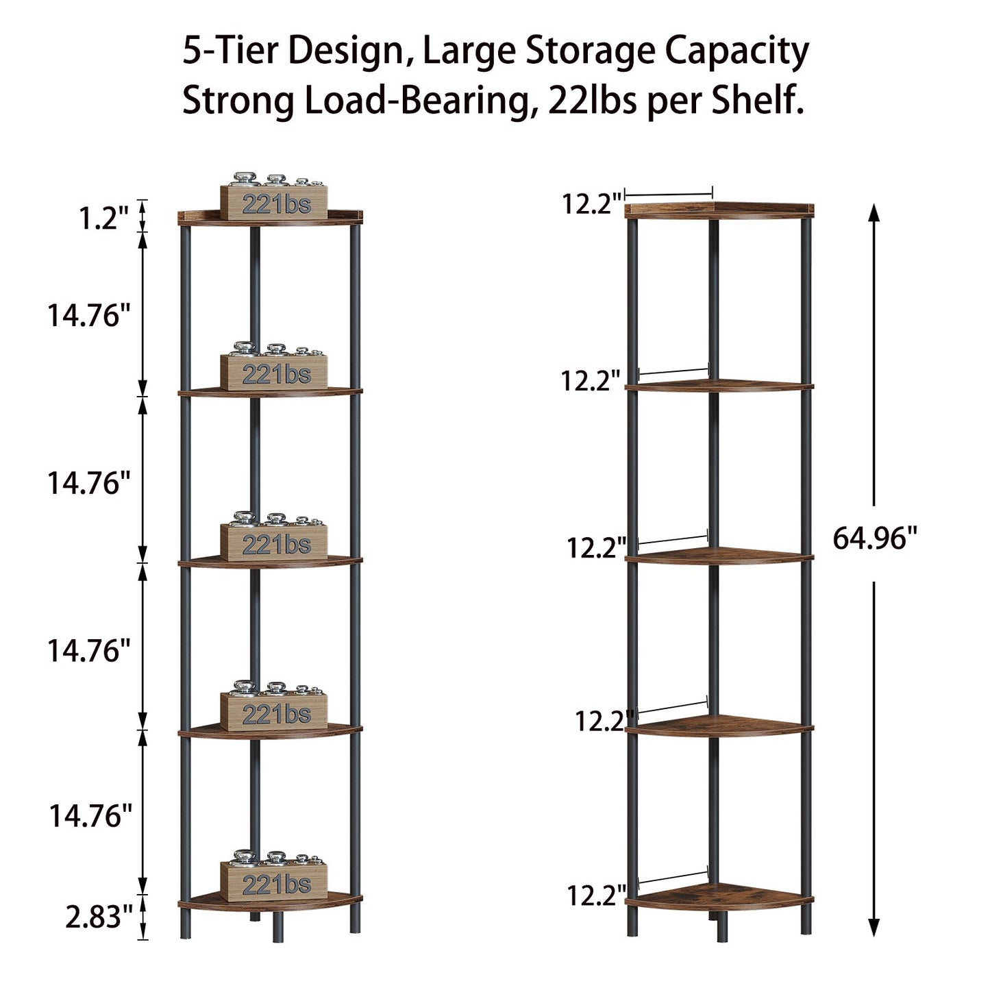 SUNMORY Corner Shelf Stand, Corner Bookshelf Plant Stand