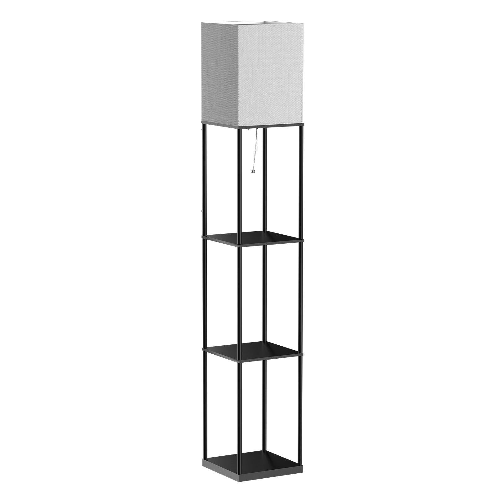 Iron Shelf Floor Lamp black