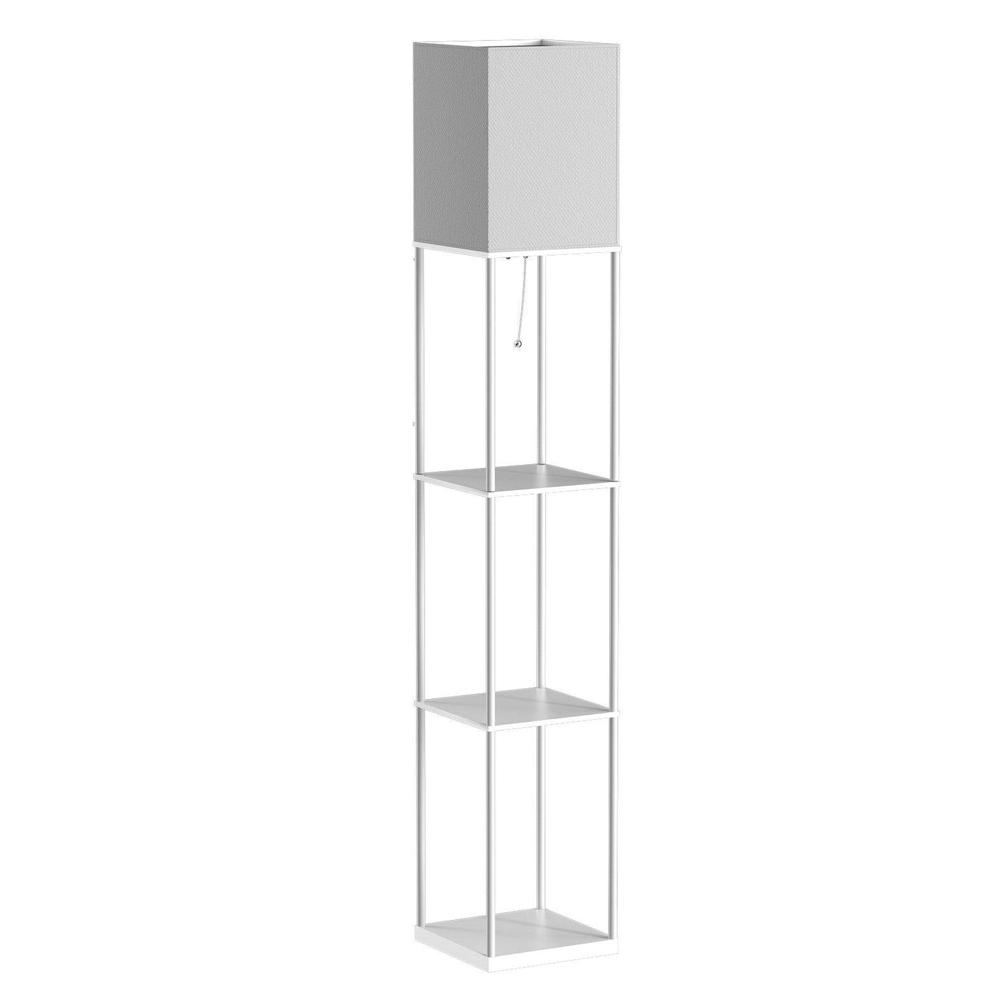 Iron Shelf Floor Lamp white