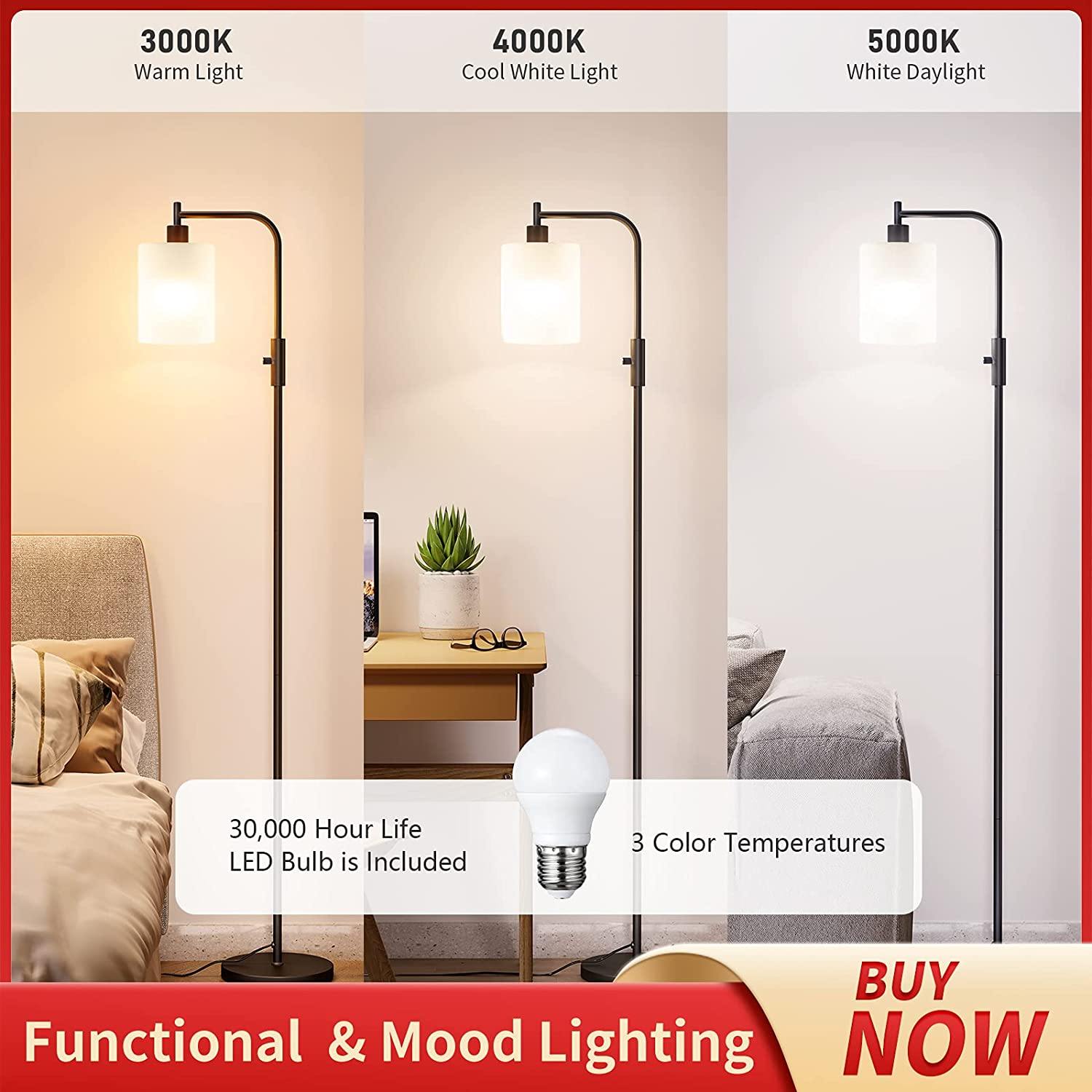 SUNMORY Industrial Floor Lamp black3-color temperature