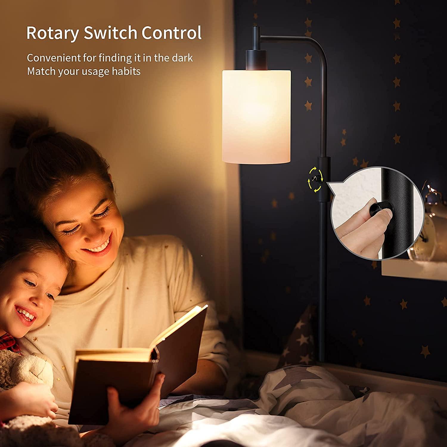 SUNMORY Industrial Floor Lamp black rotary switch control