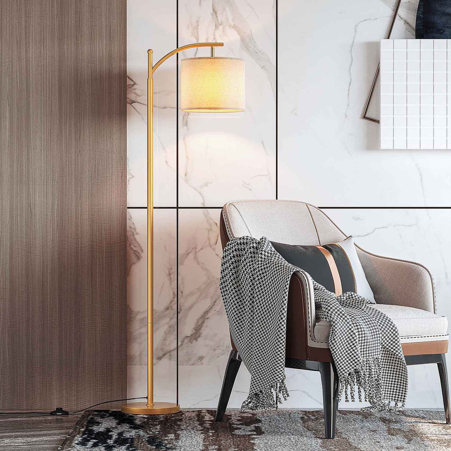 arc floor lamp gold cover