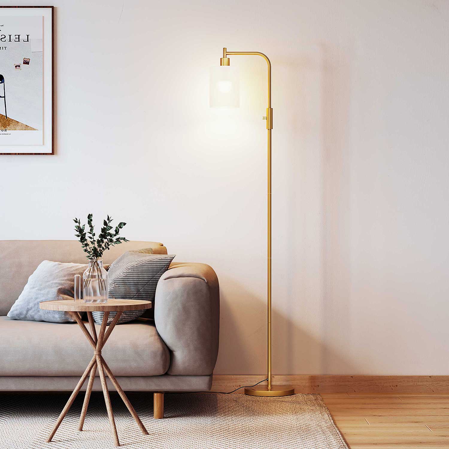 Gold industrial deals floor lamp