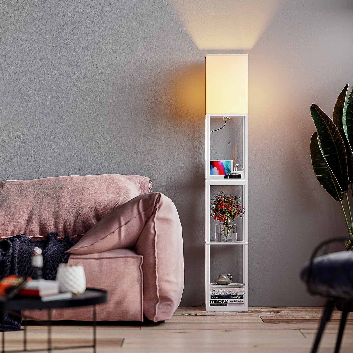 shelf floor lamp white cover