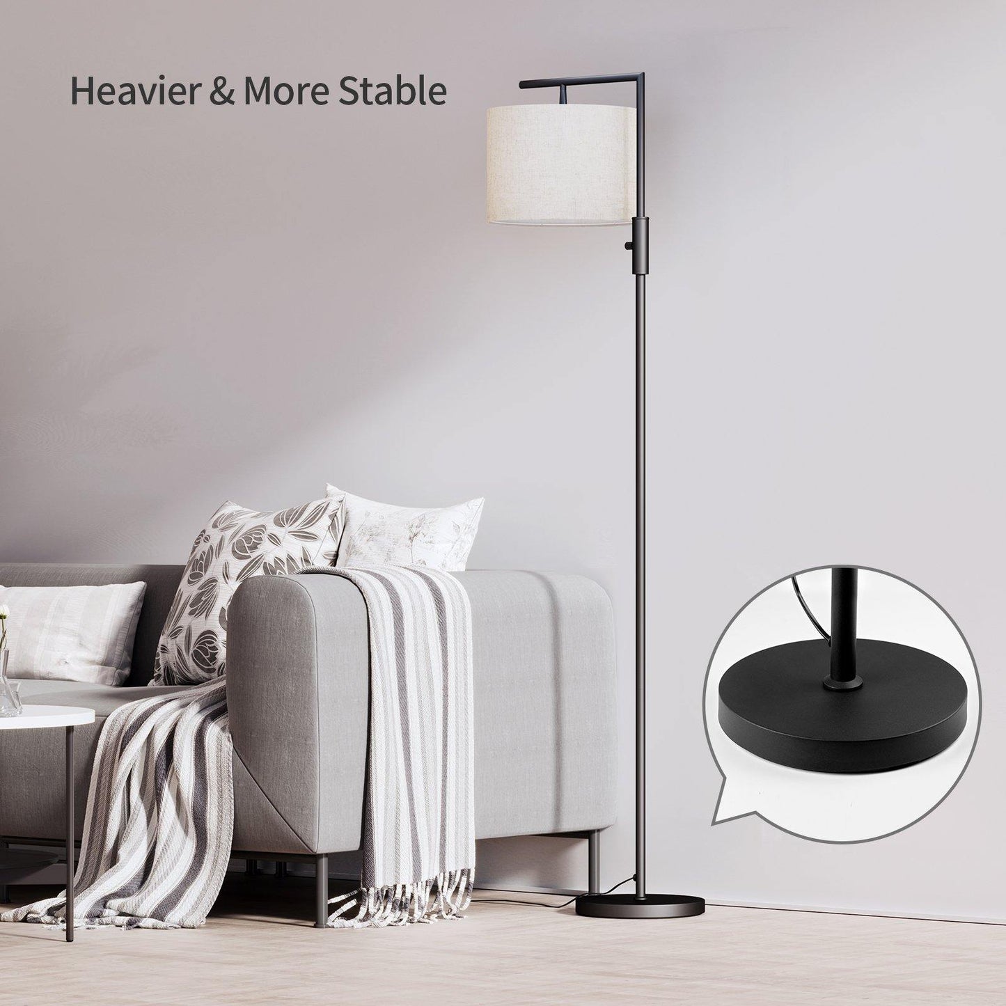 Sunmory modern floor lamp black heavier & stable base