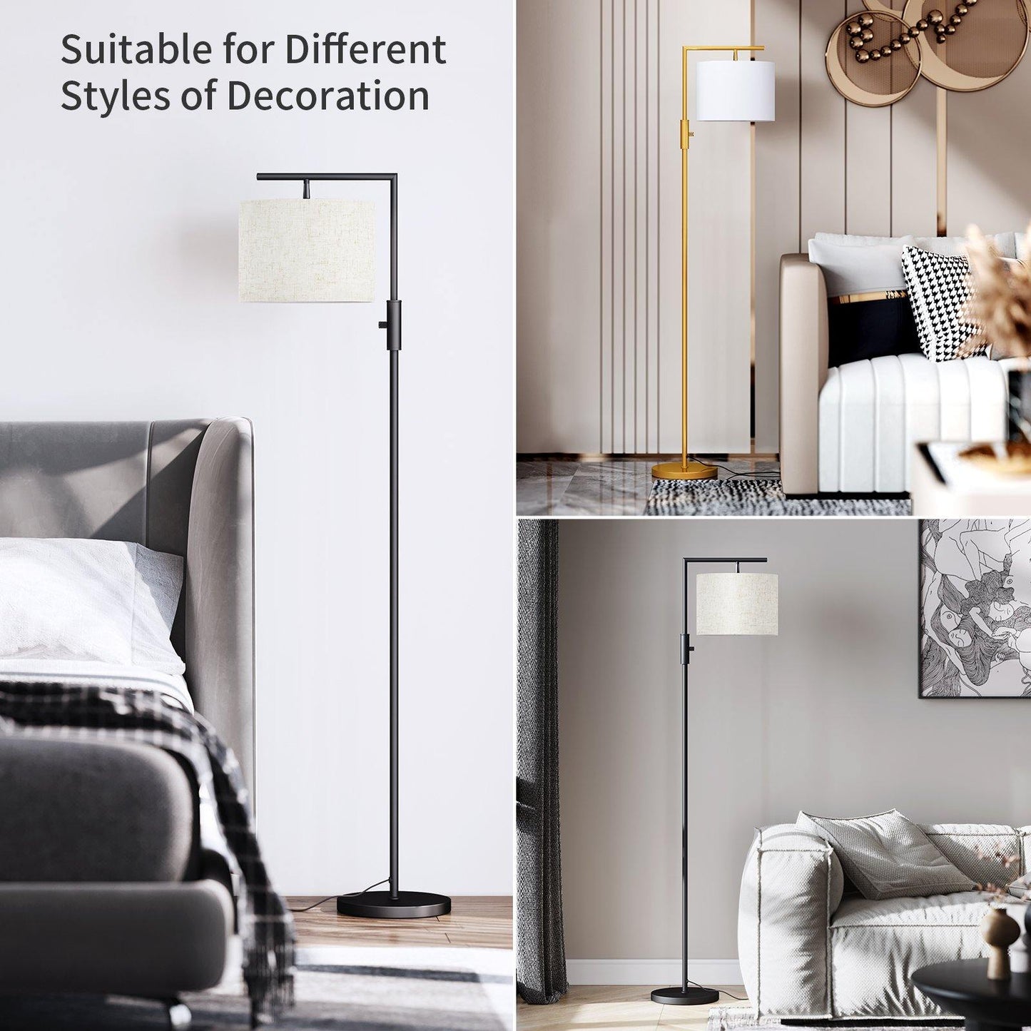 Sunmory modern floor lamp black different styles of decoration